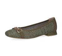 CAPRICE Ballerines Femme en Raphia Élégantes, Vert (Cactus Comb), 37 EU