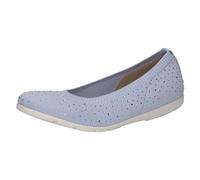 CAPRICE Ballerines Femme pailletées Confortables, Bleu (Lt.Blue Knit), 39 EU