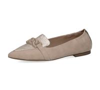 CAPRICE Ballerines Pointues en Cuir pour Femme, Sable doré, 36 EU