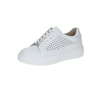 CAPRICE Baskets à Plateforme Femme en Cuir à Motif perforé, Blanc (White Nappa), 37,5 EU