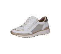 CAPRICE Baskets Basses Femme à Fermeture éclair Sportives, Blanc (White/Lt Gold), 37 EU
