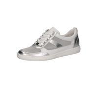 CAPRICE Baskets Basses Femme à Lacets Coupe Basse, Blanc (White/Silver), 40 EU