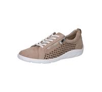 CAPRICE Baskets Basses Femme à Motif perforé Coupe Basse, Beige (Sand Suede), 42 EU