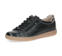 CAPRICE Baskets Basses Femme en Cuir à Lacets, Noir (Black Nappa), 38 EU