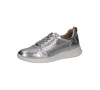 CAPRICE Baskets Basses Femme en Cuir à Motif perforé, Argent (Silver Metal.), 37 EU