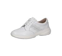 CAPRICE Baskets Basses Femme en Cuir à Motif perforé, Blanc (White Deer), 41 EU