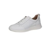 CAPRICE Baskets Basses Femme en Cuir à Motif perforé, Blanc (White Nappa), 38 EU