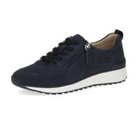 CAPRICE Baskets Basses Femme en Cuir avec Fermeture éclair, Bleu (Ocean Suede), 38 EU
