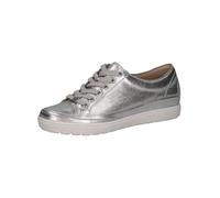 CAPRICE Baskets Basses Femme en Cuir avec Lacets, Argent (Silver Metall.), 37,5 EU
