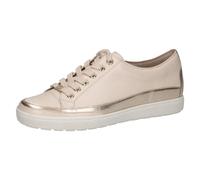 CAPRICE Baskets Basses Femme en Cuir avec Lacets, Beige (Cream Comb), 38 EU