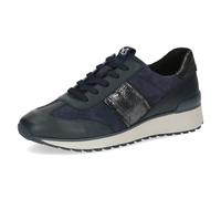 CAPRICE Baskets Basses Femme en Cuir Confort, Bleu (Ocean Comb), 37 EU