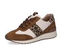 CAPRICE Baskets Basses Femme en Cuir Confort, Multicolore (Brown/Offwhite), 37 EU