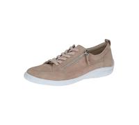 CAPRICE Baskets Basses Femme en Cuir Coupe Basse, Beige (Cream Suede), 36 EU