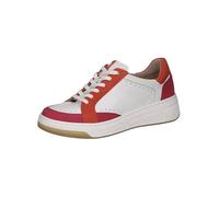 CAPRICE Baskets Basses Femme en Cuir Coupe Basse, Blanc (White Comb), 39 EU