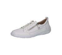 CAPRICE Baskets Basses Femme en Cuir Coupe Basse, Blanc (White Nappa), 36 EU