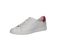 CAPRICE Baskets Basses Femme en Cuir Coupe Basse, Blanc (White/Pink), 36 EU