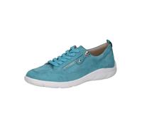 CAPRICE Baskets Basses Femme en Cuir Coupe Basse, Bleu (Blue Suede), 41 EU