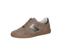 CAPRICE Baskets Basses Femme en Cuir Décontractées, Marron (Mud Comb), 38,5 EU