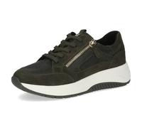 CAPRICE Baskets Basses Femme en Cuir Plateforme, Vert (Khaki Comb), 39 EU