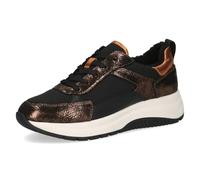 CAPRICE Baskets Basses Femme Sport Plateforme, Multicolore (Black/Bronce), 38 EU