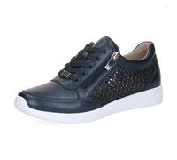 CAPRICE Baskets Femme en Cuir, Bleu (Navy Perlato), 39 EU