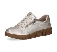 CAPRICE Baskets Femme en Cuir, Métallisé (Platin Metal.), 37 EU