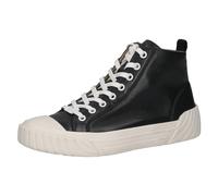 CAPRICE Baskets Femme Montantes en Cuir à Lacets, Bleu (Ocean Softnap.), 38 EU