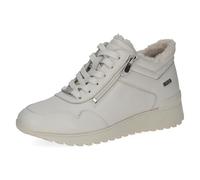 CAPRICE Baskets femme plates en cuir déperlantes, Crème (Offwhite Nappa), 36 EU