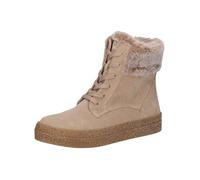 CAPRICE Baskets montantes femme avec doublure avec lacets Confortables, Beige (Sand Suede), 41 EU