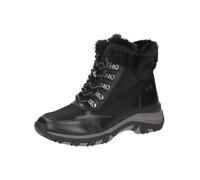 CAPRICE Baskets montantes femme avec doublure avec lacets Déperlantes, Noir (Black Nappa Co), 37 EU