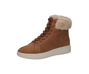 CAPRICE Baskets montantes femme avec doublure Memotion Hiver Fourrure Largeur G, Marron (Camel Nubuc), 38 EU