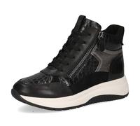 CAPRICE Baskets montantes femme avec fermeture éclair plateforme, Noir (Black Comb), 37 EU
