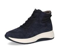 CAPRICE Baskets montantes femme en cuir à plateau, Bleu (Ocean Comb), 42 EU