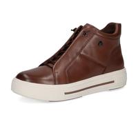 CAPRICE Baskets montantes femme en cuir avec fermeture éclair, Marron (Cognac Nappa), 40,5 EU