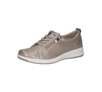 CAPRICE Baskets Plates Comfort pour Femme en Cuir avec Fermeture éclair, Stone per Deer, 40 EU