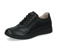 Caprice Baskets Plates en Cuir avec Fermeture éclair pour Femme, Noir métallisé, 40 EU