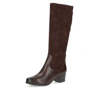 CAPRICE Bottes femme à talon bloc tige stretch, Marron (Dk Brown Comb), 37 EU