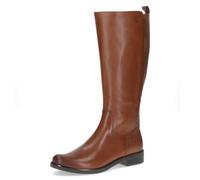 CAPRICE Bottes femme en cuir à fermeture éclair, Marron (Cognac Comb), 38,5 EU