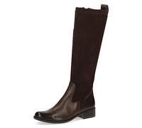 CAPRICE Bottes femme hautes à talons à bout rond à talon bloc, Marron (Dk Brown Comb), 38,5 EU