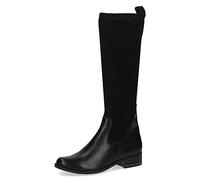 CAPRICE Bottes femme hautes à talons à bout rond à talon bloc, Noir (Black Comb), 38,5 EU