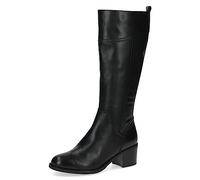 CAPRICE Bottes femme hautes à talons en cuir élégantes, Noir (Black Nappa), 37 EU