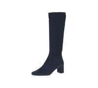 CAPRICE Bottes femme hautes à talons hauteur genou véganes, Bleu (Navy Stretch), 41 EU