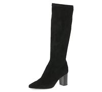CAPRICE Bottes hautes femme à talon À bout pointu Vegan, Noir (Black Stretch), 37 EU