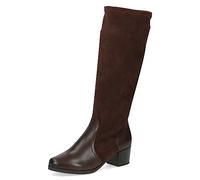 CAPRICE Bottes hautes femme à talon Airmotion en cuir Jusqu'au genou Largeur G, Marron (Dk Brown Comb), 37,5 EU