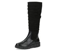 CAPRICE Bottes hautes femme sans talon Airmotion en cuir Plateforme Largeur G, Noir (Black Comb), 40 EU