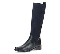 CAPRICE Bottes hautes pour femme sans talon Airmotion en cuir jusqu'au genou Largeur G, Nappa bleu marine., 37 EU