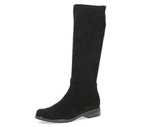 CAPRICE Bottes hautes pour femme sans talon Airmotion Plat jusqu'au genou Largeur G, Black Stretch, 40.5 EU