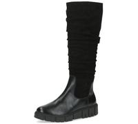 CAPRICE Bottes hautes femme sans talon Airmotion en cuir Plateforme Largeur G, Noir (Black Comb), 40 EU
