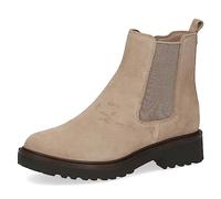 CAPRICE Bottines Chelsea femme Memotion en cuir Plates Largeur G, Beige (Sand Suede), 37 EU