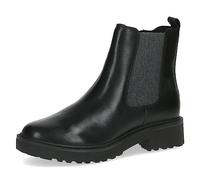 CAPRICE Bottines Chelsea femme Memotion en cuir Plates Largeur G, Noir (Black Nappa), 37 EU